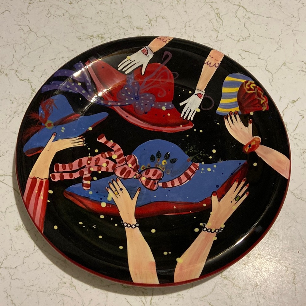 Certified International Susan Winget Red Hat Society 8” Plate Collectable Decor
